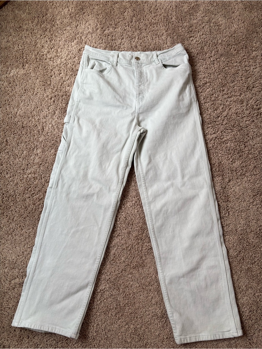 Zara Light Green High-Rise Jeans